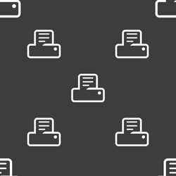 printing icon sign seamless pattern on a gray vector image