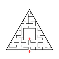 triangular labyrinth with an input and exit vector image