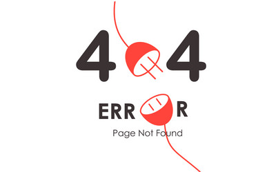 404 Error Red Plug - Website Trouble vector