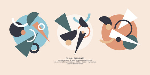 abstract elements in retro style a template vector image