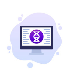 Bioinformatics icon analysis of biological data vector