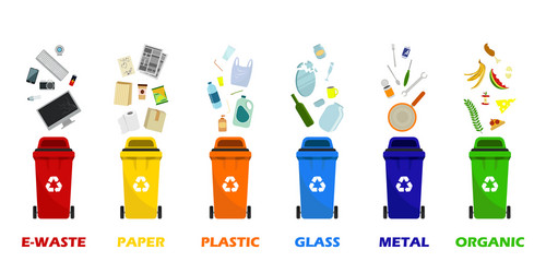 Containers for all types garbage vector