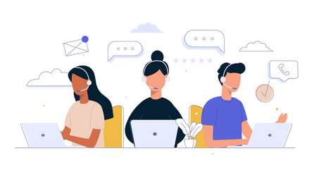 Customer service concept hotline operator Vector Image