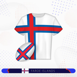 Faroe islands rugby jersey with ball vector