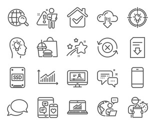 Technology icons set included icon as employees vector