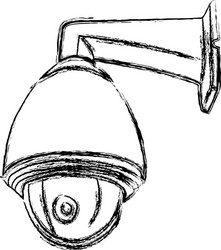 Black and white surveillance camera cctv vector