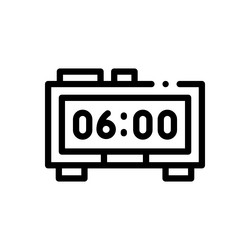 digital clock icon thin linear style design vector image