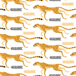 seamless pattern with running cheetahs leopards vector image