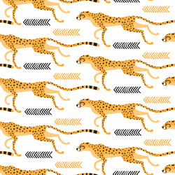 Seamless pattern with running cheetahs leopards vector