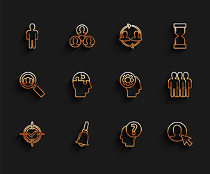 set line target and check mark ringing bell user vector image