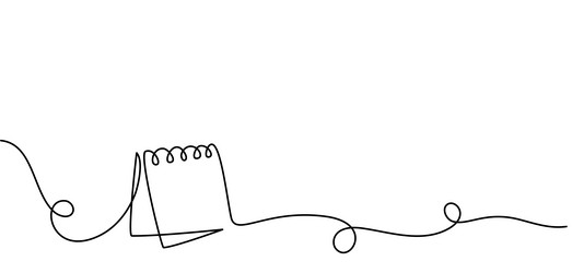 table calendar wavy frame continuous one line vector image