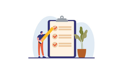 task done business concept with tiny person vector image