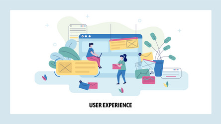 Team build website interface app user experience vector