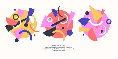 Abstract elements in retro style a template vector