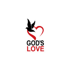 Heart and Dove Symbol Vector Image