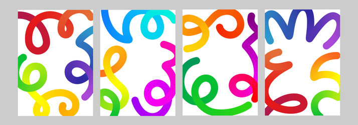 line gradient shapes abstract color object kid vector image
