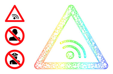 spectrum gradient net mesh wifi warning icon vector image