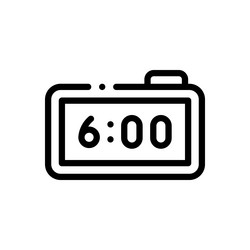 digital clock icon thin linear style design vector image