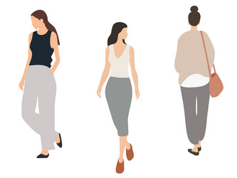 Flat people abstract women vector