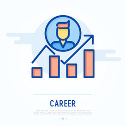 graph of career growth with arrow vector image