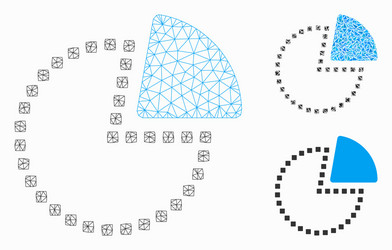 pie chart mesh 2d model and triangle mosaic vector image