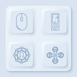 set line computer mouse music player project vector image