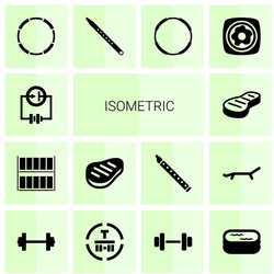 14 isometric icons vector