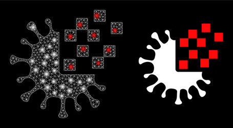 bright web net virus synthesis with glare spots vector