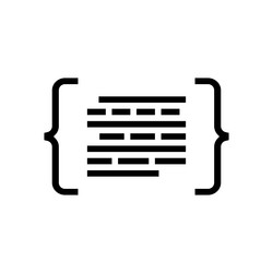 code brackets with letters nlp glyph icon vector image