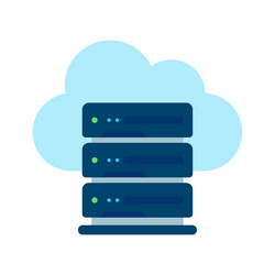 Database server data storage technology on cloud vector