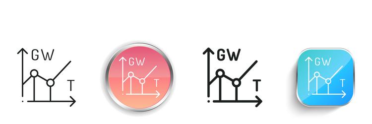 energy icon thin linear regular and button style vector image