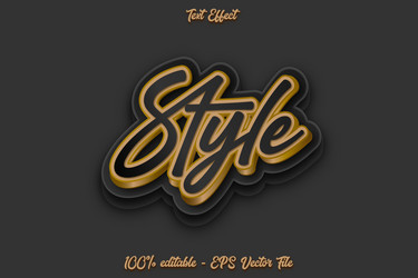 style editable text effect 3d emboss gradient vector image