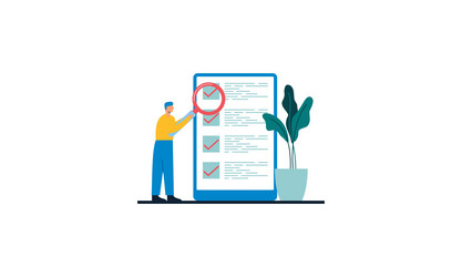 task done business concept with tiny person vector image