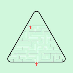 triangular labyrinth with an input and exit vector image
