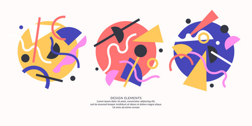 abstract elements in retro style a template vector image