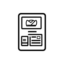 device ui with mail icon outline isolated vector image