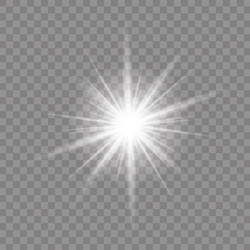 glow light effect starburst with sparkles vector image