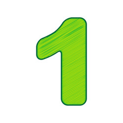 number 1 sign design template element vector image
