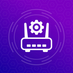 Router modem settings icon for apps and web vector