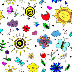 Spring pattern seamless backdrop simple vector