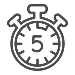 Stopwatch with buttons 5 seconds timer vector