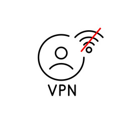 vpn user profile and no wi-fi symbol secure vector image