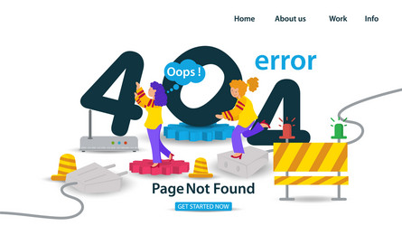 Banner oops 404 error page not found internet vector