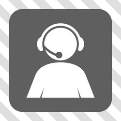 call center operator rounded square button vector image