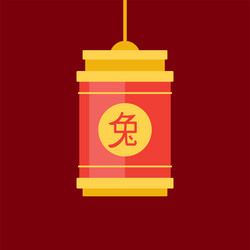 chinese new year 2023 of rabbit red paper lantern vector