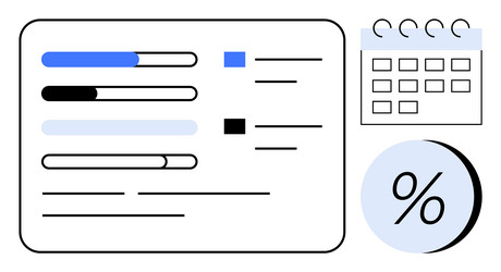project task management with progress bars vector image
