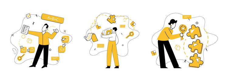 structured thinking logical mindset and knowledge vector image
