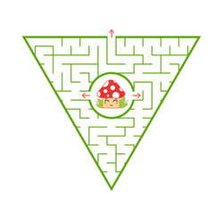 triangular green labyrinth find right way out vector image