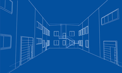 concept of building rendering 3d vector image