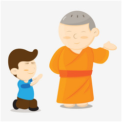 monk cartoon vector